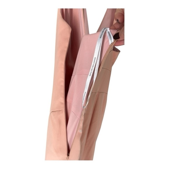 Dessy Collection Porcelain Pink Deep V Neck Trumpet Special Occassion Gown 3060 - Picture 10 of 15